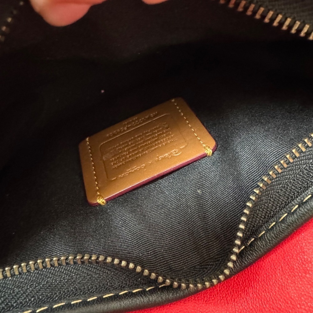 Coach x Disney Black Leather Patricia Saddle Bag Crossbody Mickey Ears - Picture 9 of 11